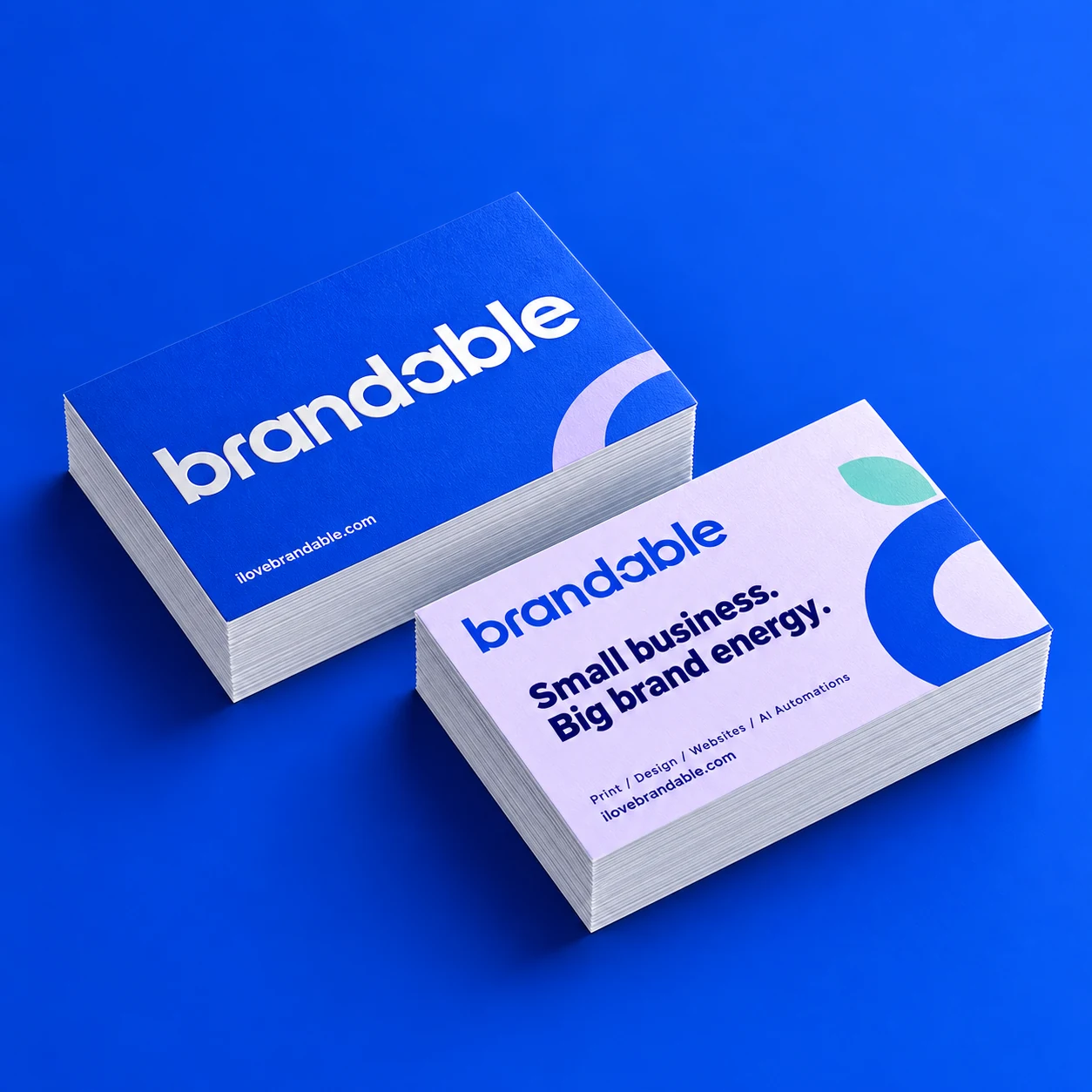 Cobalt and lavender Brandable business cards